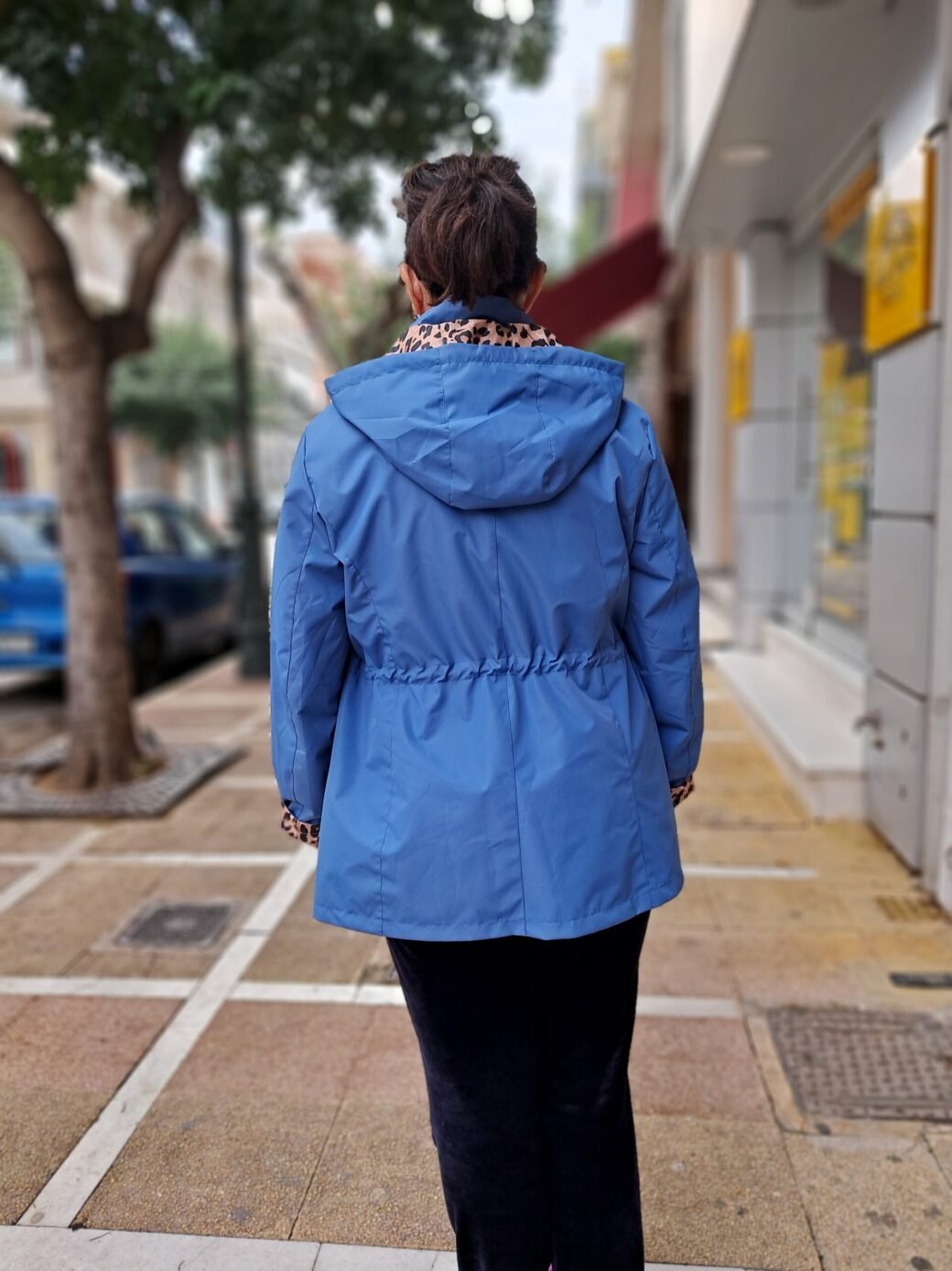 Μπουφάν λεοπαρ διπλής όψης μπλε. εκόνα2