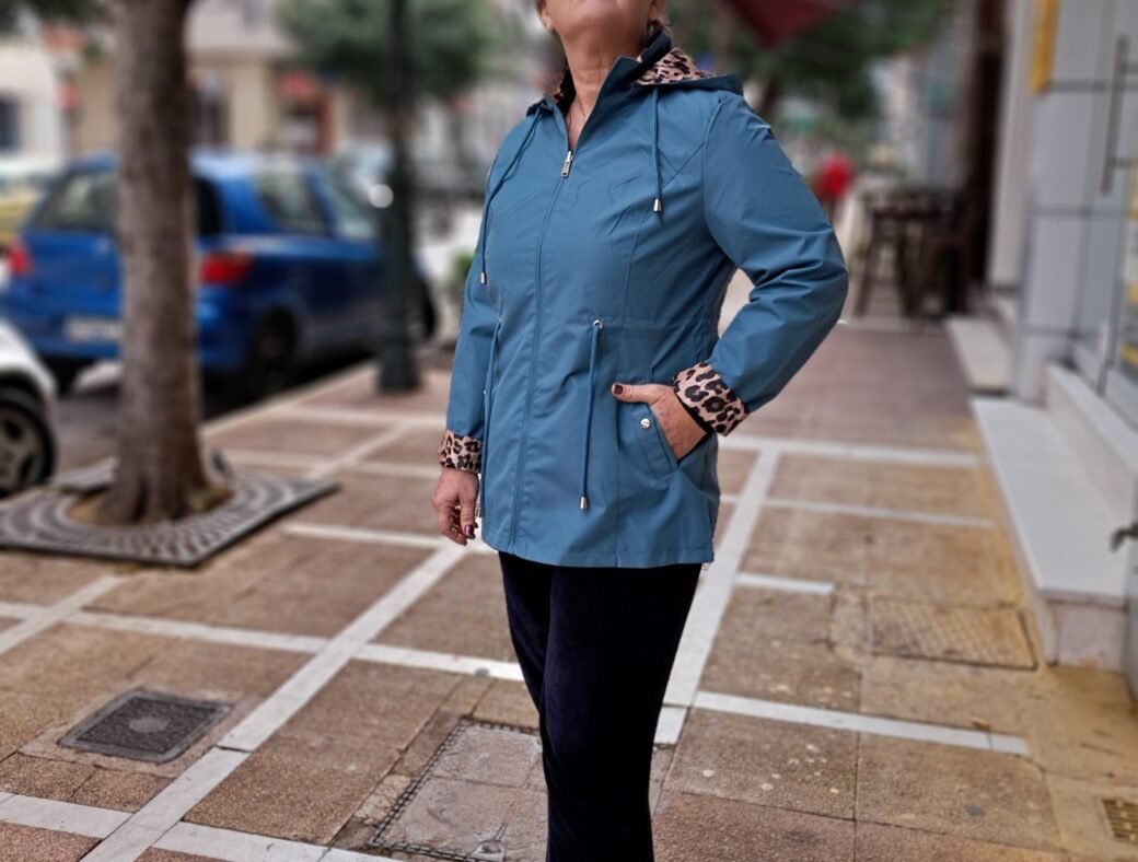 Μπουφάν λεοπαρ διπλής όψης μέντα. εκόνα3