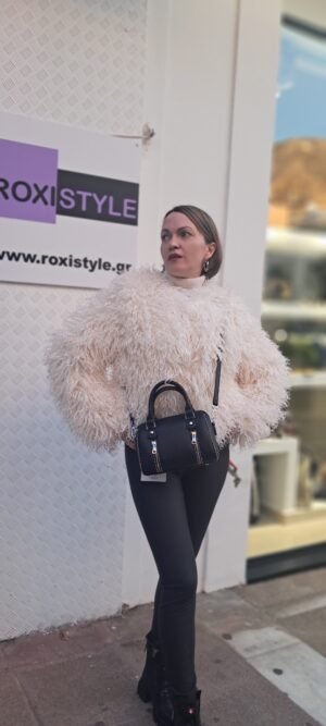 Γυναικείο  μπουφάν γούνινο  λευκό "Προβατάκι"