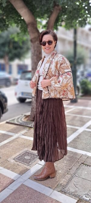 Γυναικείο μπουφάν ανοιξιάτικο με λουλούδια